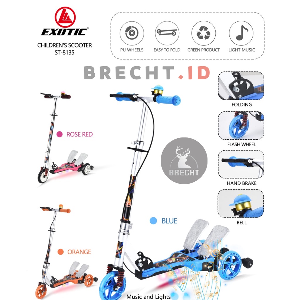 Mainan Anak Sekuter Injak Childrens Scooter Exotic ST 8135