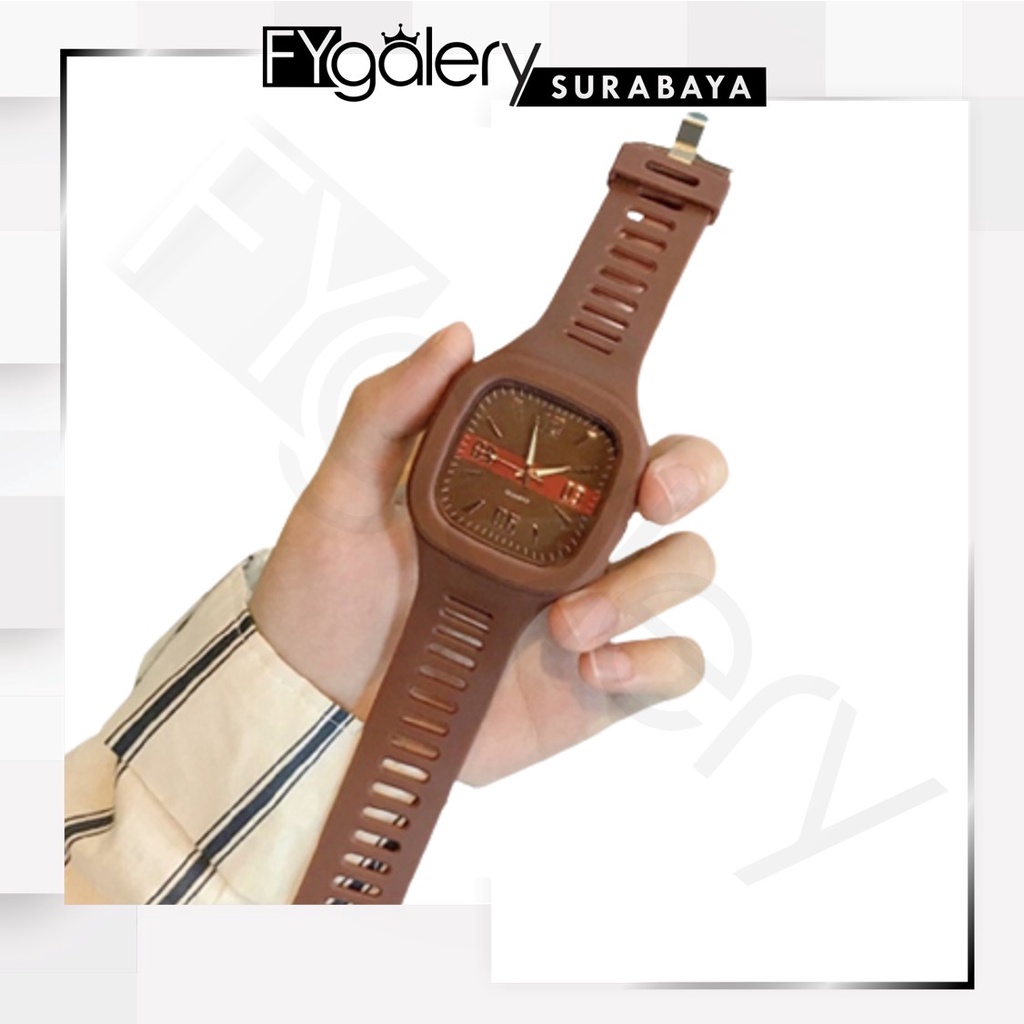 FYGALERYSURABAYA J194 Jam Tangan Analog Rubber Strap Fashion Sport