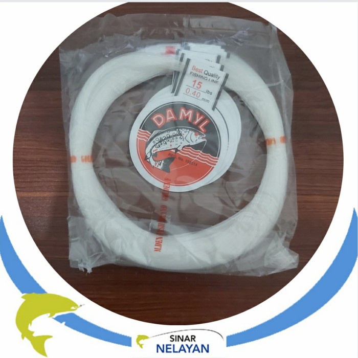 Senar pancing DAMYL putih no 15 lbs. Diameter 0.40 mm