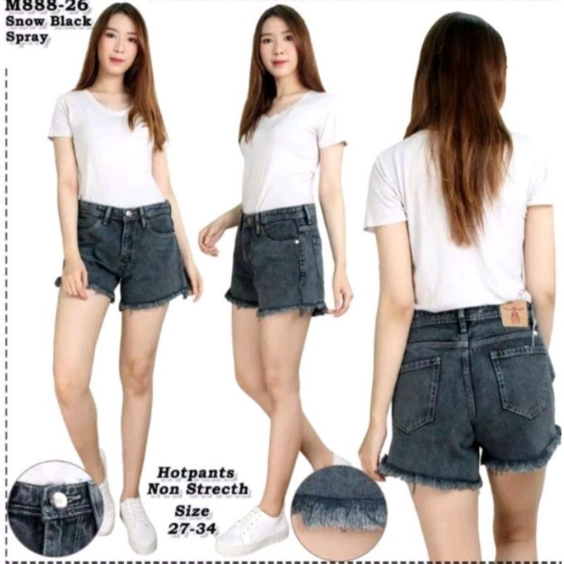 GIBRANS STORE - CELANA PENDEK JEANS WANITA HOTPANTS RAWIS SEXY JUMBO