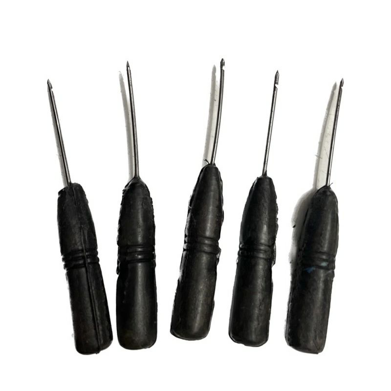 jarum sol sepatu gagang karet warna hitam / jarum sol / jarum alat sol