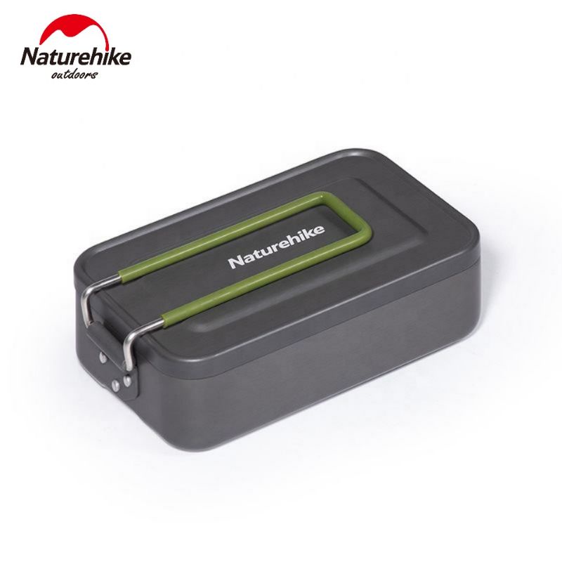 KOTAK MAKAN CAMPING NESTING NATUREHIKE NH21CJ011 SQUARE LUNCH BOX ALUMUNIUM ALLOY PERALATAN MAKAN UL
