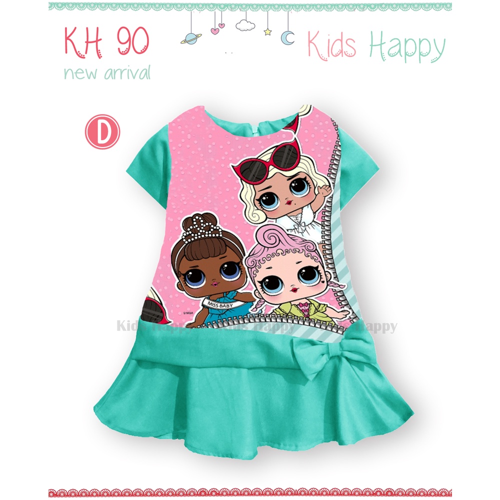 KH 90 DRESS ANAK FROZEN / DRESS LITTLEPONY / DRESS UNICORN / DRESS LOL