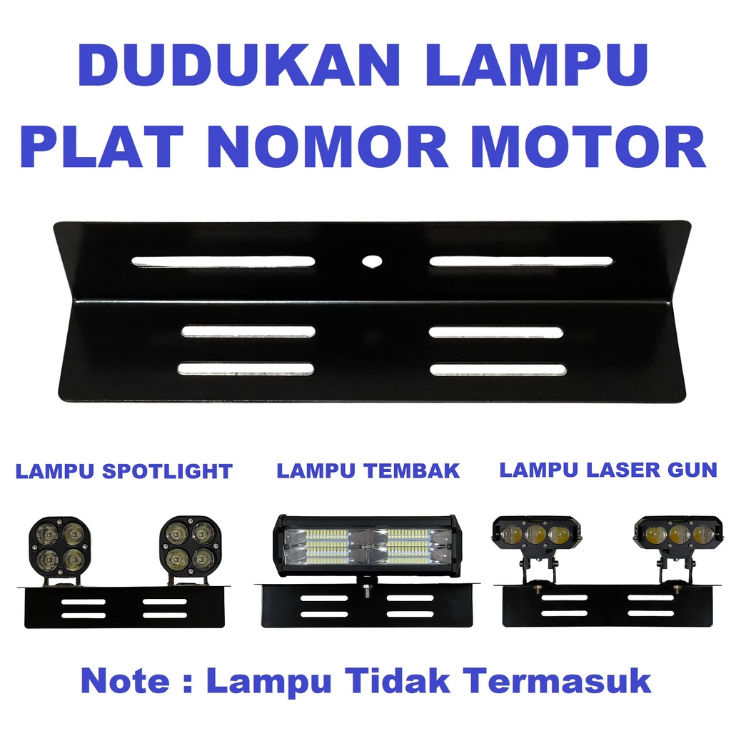 Dudukan Bracket Lampu LED Tembak Tatakan Braket Besi Breket Tanduk Bumper Plat Nomor Sorot Motor Universal Foglamp