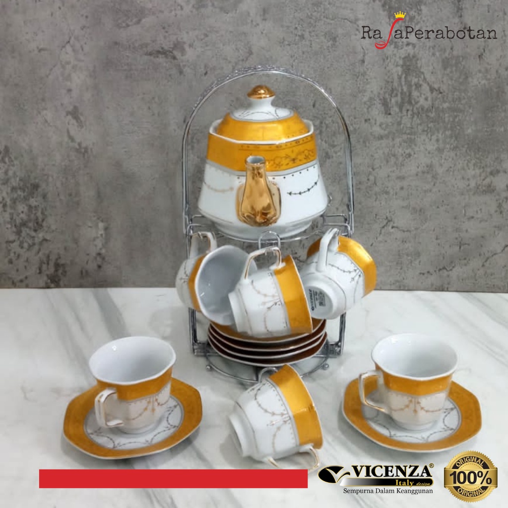 Jual Vicenza C78 Tea Set Keramik Motif Baru Teko Gelas Cangkir Tea Set Original Shopee 2236