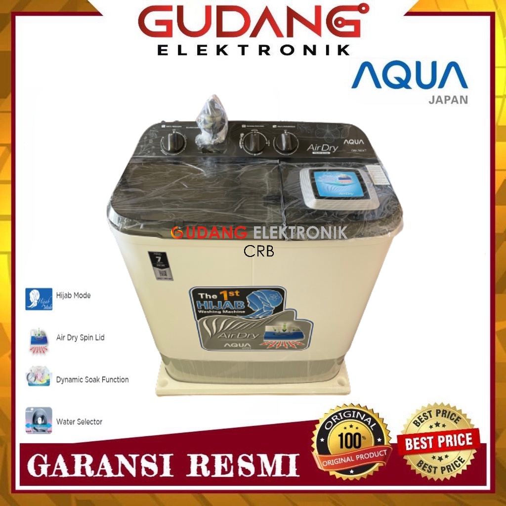 MESIN CUCI 2 TABUNG AQUA QW-760XT HIJAB TWIN TUBE AQUA QW 760 XT