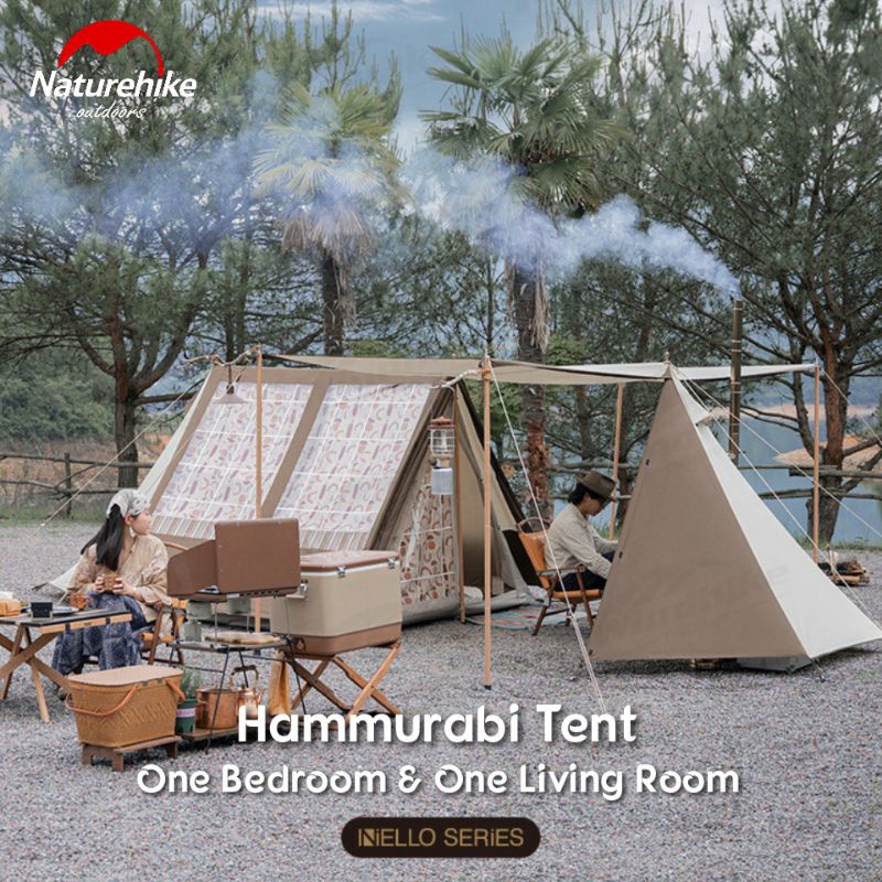 TENDA NATUREHIKE HAMMURABI NH22CH001  RETRO TENT KLASIK ONE BEDROOM ONE LIVING ROOM GLAMPING CAMPING