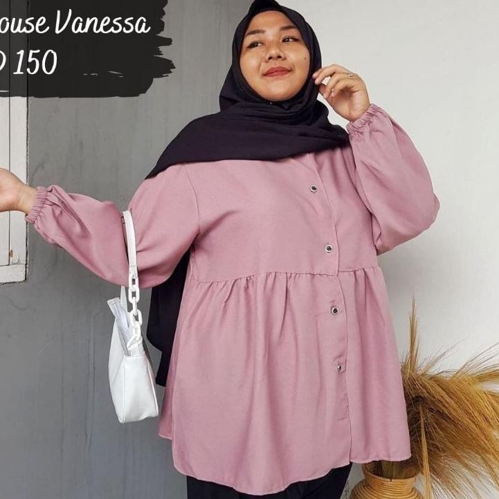 [KODE MWLZ9] PAKAIAN BLOUSE / BLUS LD150 MUSLIM WANITA ATASAN JUMBO BIG SIZE OVERSIZE KEKINIAN COD