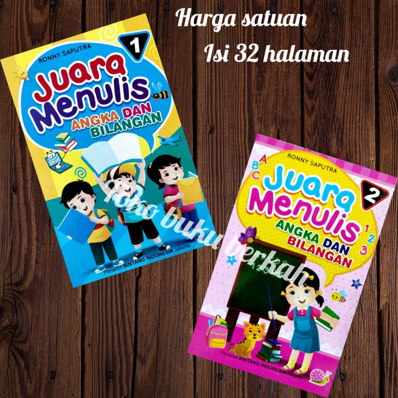 buku juara menulis angka dan bilangan 32 halaman (15x24cm)