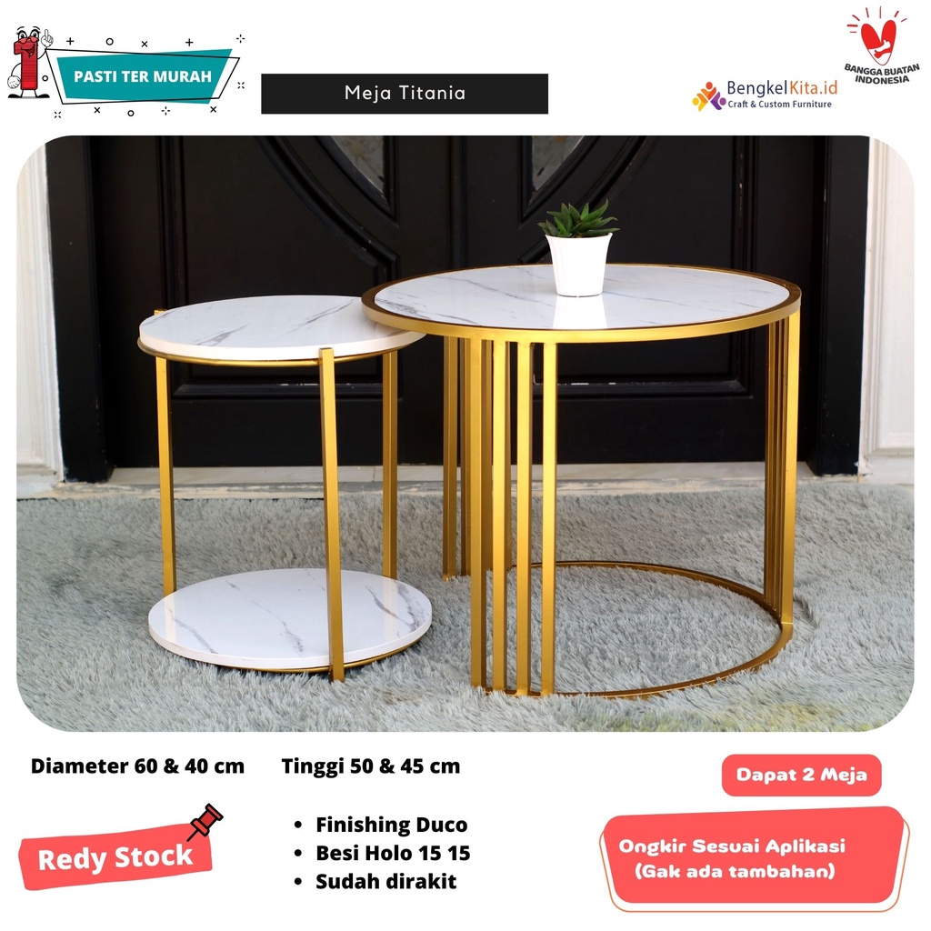 Meja Tamu Minimalis Set Titani | Meja Minimalis | Meja Ruang Tamu | Furniture Ruang Tamu |Meja Industrial Minimalis | Ongkir Murah (Gak ada Tambahan Ongkir)