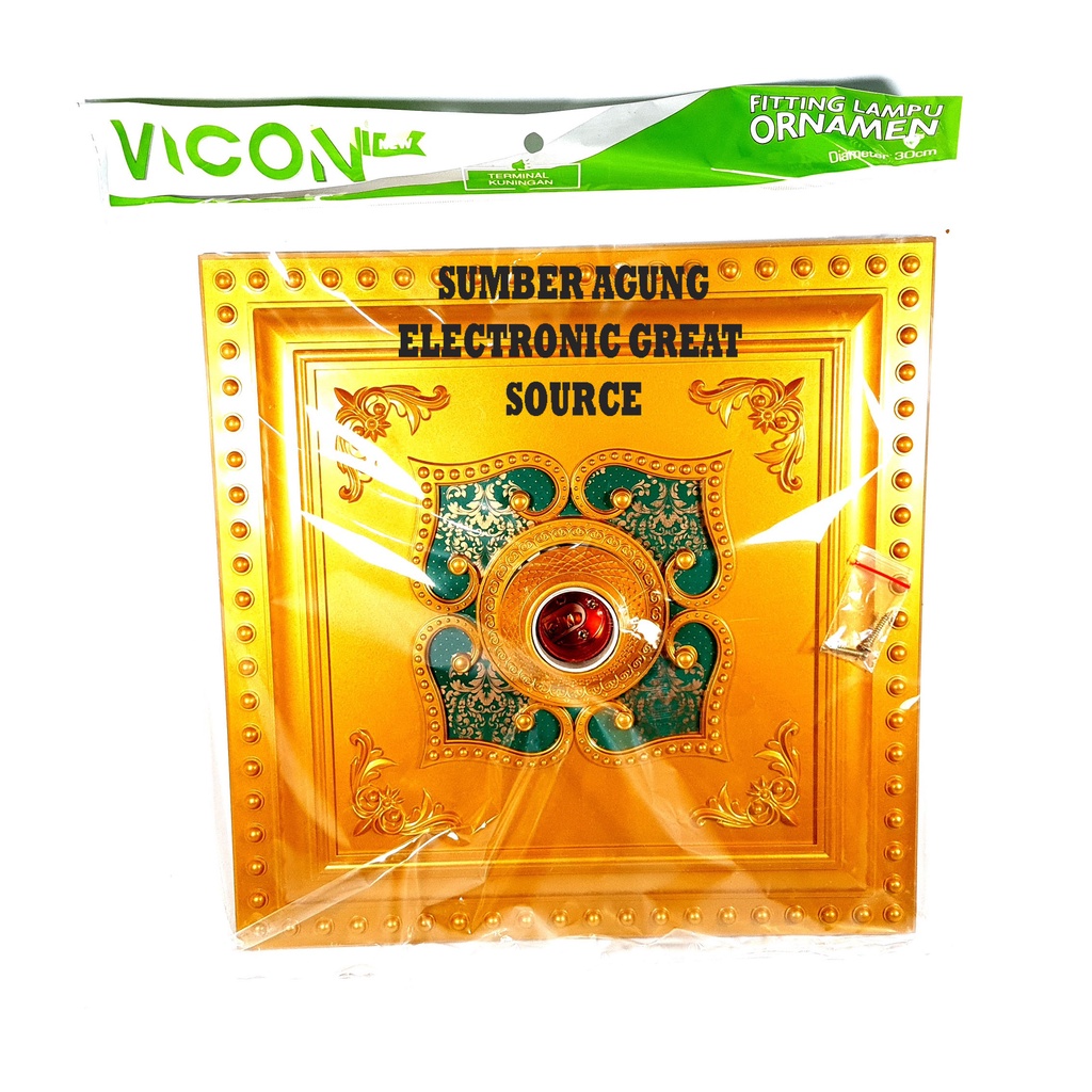 Fiting Lampu Ornamen 30M Diameter Merk Vicon Cantik Classic Kotak Ukir