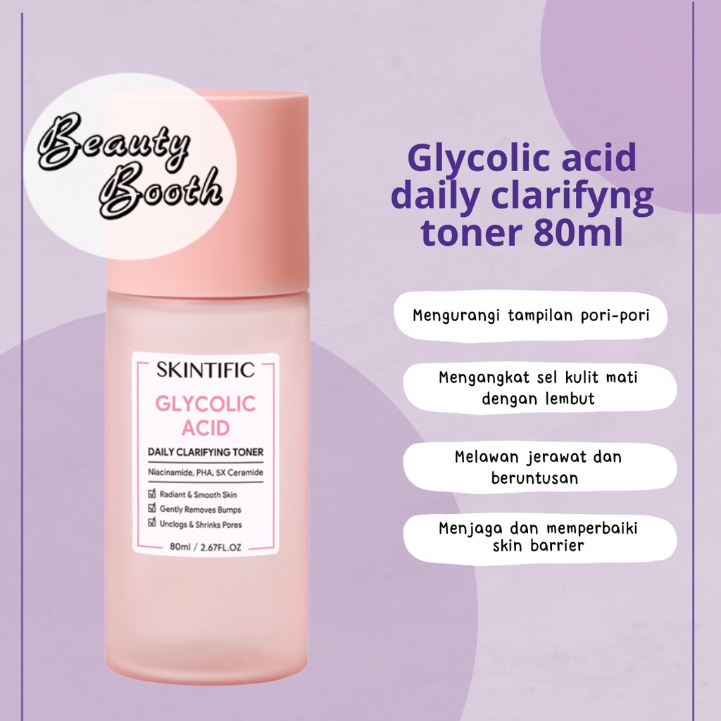 SKINTIFIC Clarifying Toner 80ml | Glycolic Toner