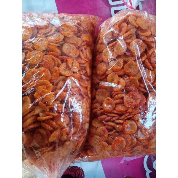 

1Kg Emplod Endog Lewo Gepeng Pedas Balado 1000gr/1kg . Cimol Kering Pedas Balado. Cemilan Khas Garut
