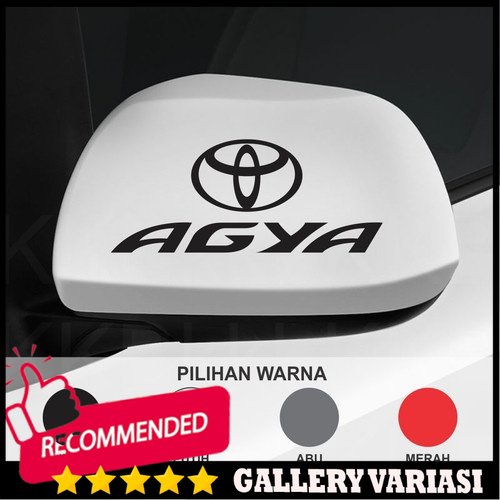 Cutting Sticker Mobil Toyota Agya Logo Stiker Spion Mobil - Hitam
