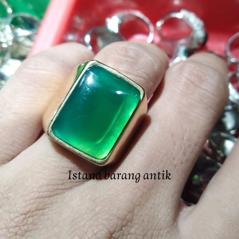 BATU CINCIN  NATURAL GREEN TOPAS ASLI NATURAL SIAP PAKAI