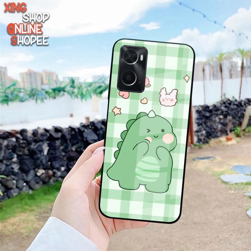 Case Kilau Oppo A76 A96 | Casing Hp Glossy | Motif Dino
