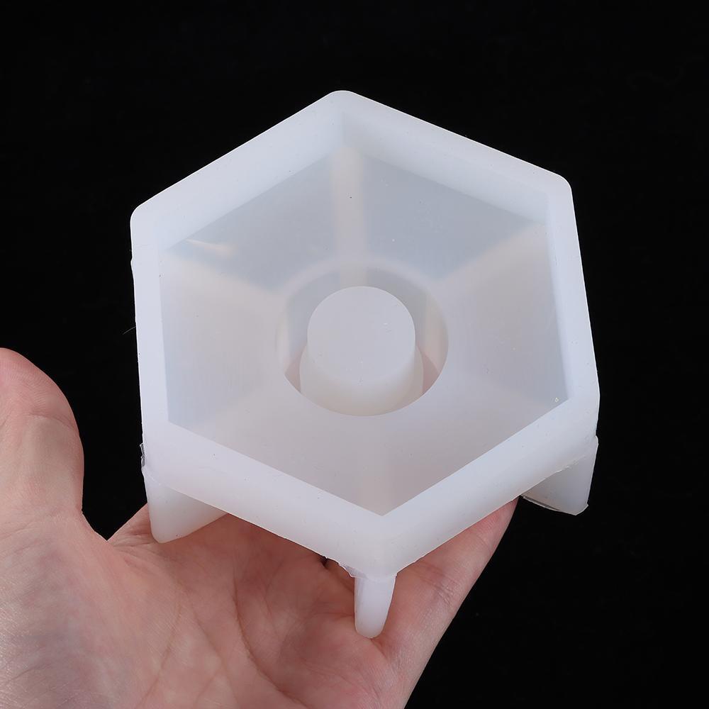 Solighter Hexagon Candle Holder Handmade Clay Dekorasi Rumah Cetakan Silikon