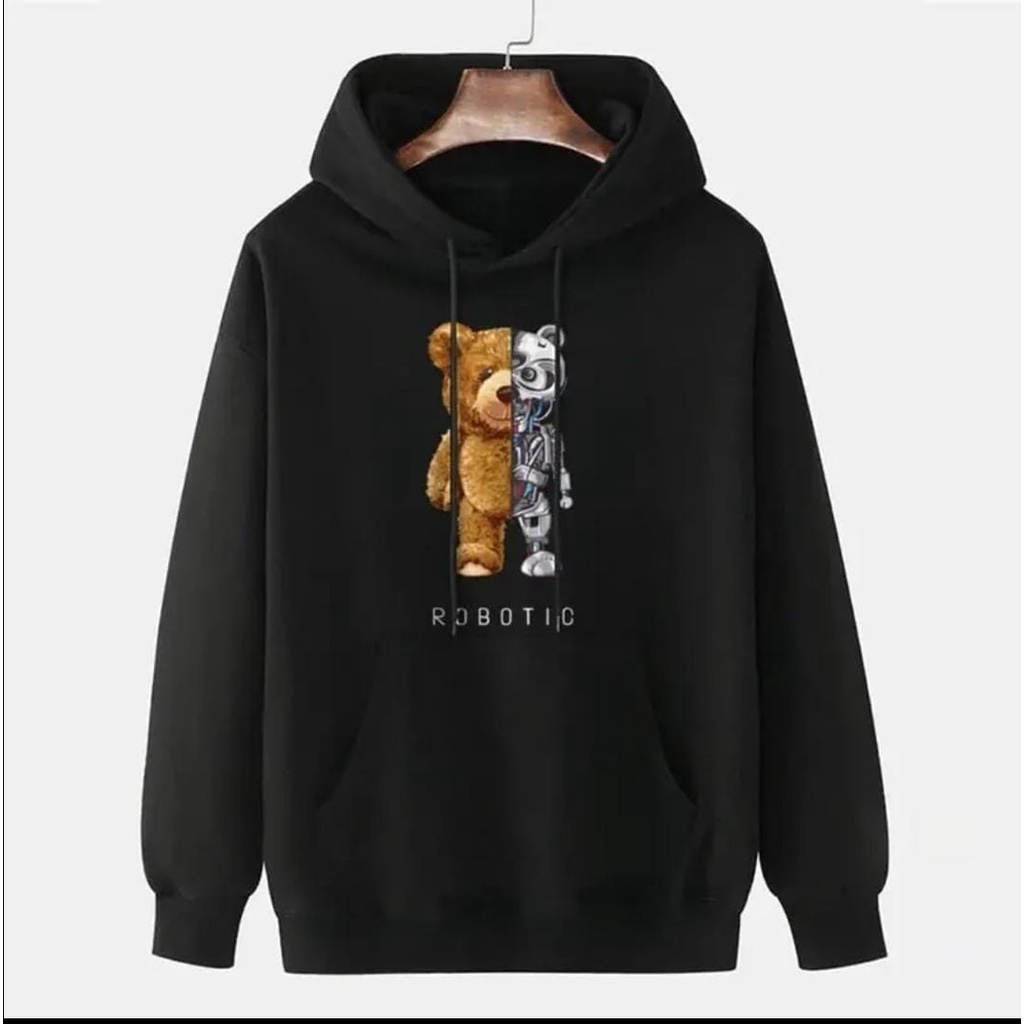 BEAR ROBOTIC HOODIE PREMIUM TEBAL HALUS LEMBUT SIZE M - XXL -  JUMPER LUCU PREMIUM
