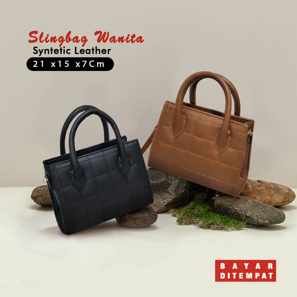 Tas Bahu Trendy Wanita Shoulder Bag Polos Remaja Cewek Tas Selempang Fashion Tali Panjang Terbaru