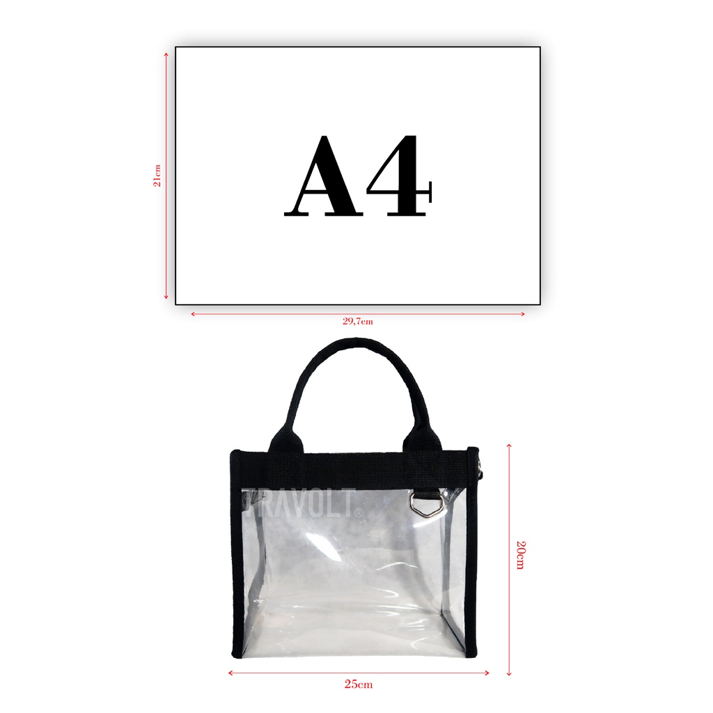 Tas Selempang Transparan Resleting - Travolt - Sling bag pouch - Tas PVC Mika tebal - Tas Konser KPOP - Hand bag Tas Selempang - Gyeong