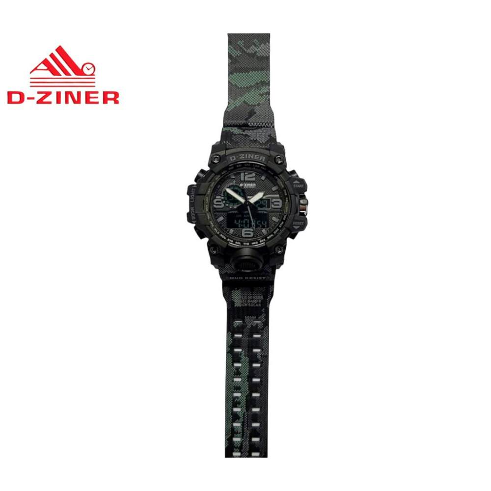 JAM TANGAN PRIA WANITA DZINER DZ8208L STRAP LORENG