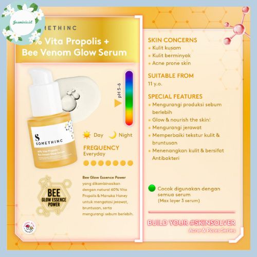 [NEW] SOMETHINC 60% Vita Propolis + Bee Venom Glow - Serum Kulit Glowing Bebas Jerawat - Bee Power