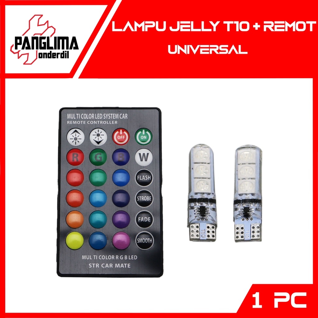 Lampu Sein Jelly 4 Mode 6 Titik LED T10-T 10 Sen-Senja-Malam Variasi Remote-Remot-Kontrol-Kontroler-Control-Controler 1 Set-2pcs