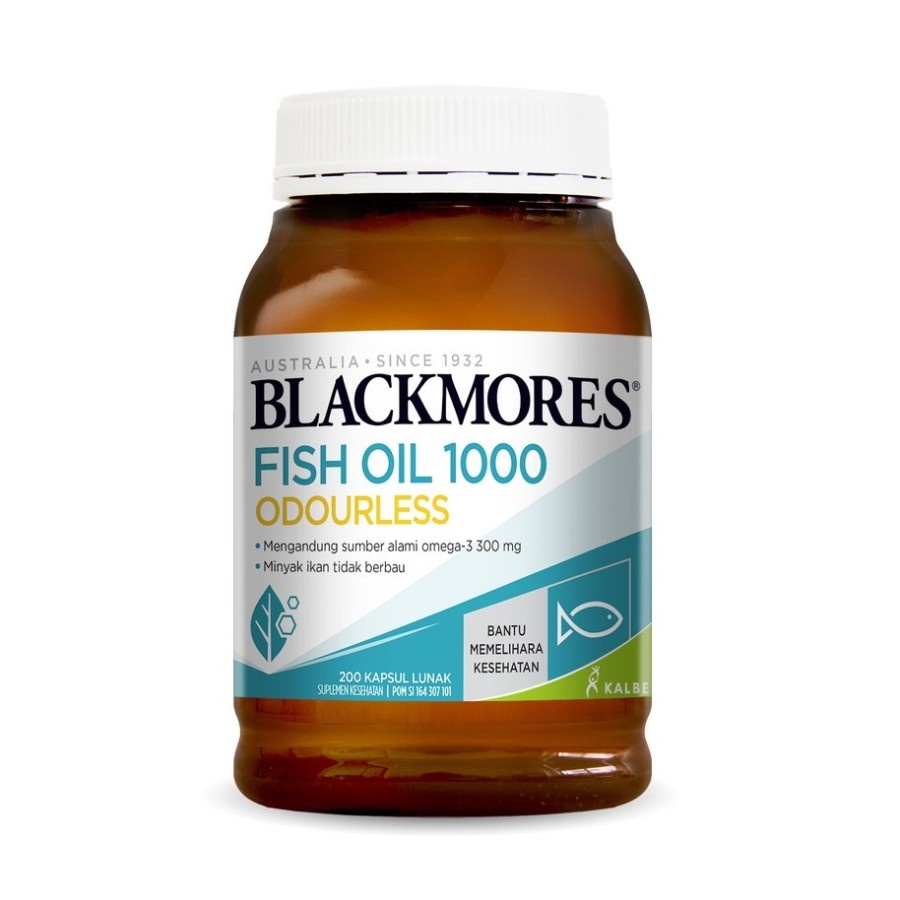 Blackmores Blackmore Fish Oil 1000mg 1000 mg Odourless Odourles 200 Kapsul Omega3 Omega 3 Vitamin Ob