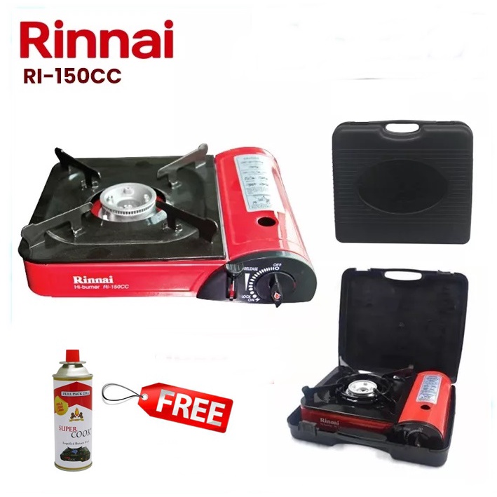 Kompor Gas Portable Rinnai RI-150CC FREE Paket Gas Kaleng