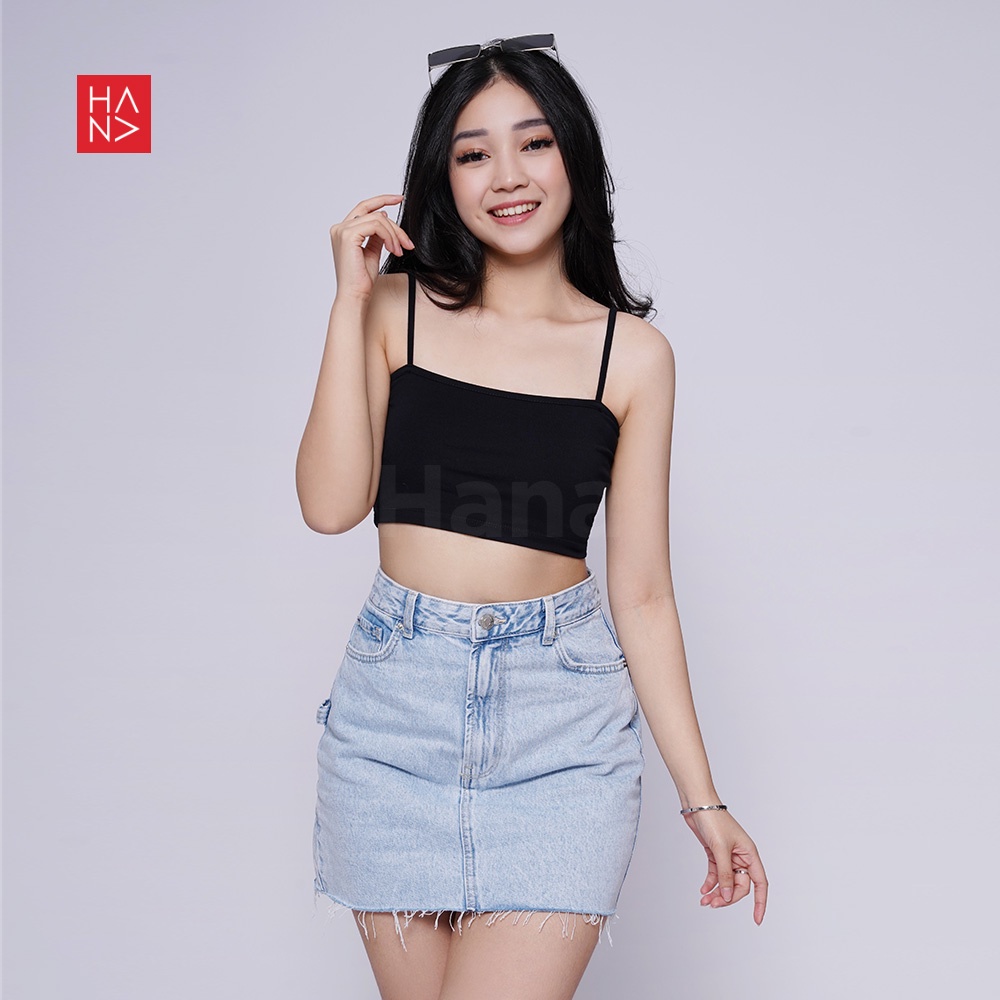 HanaFashion JKT - Yolana Simple Crop Tank Top Wanita - TT164