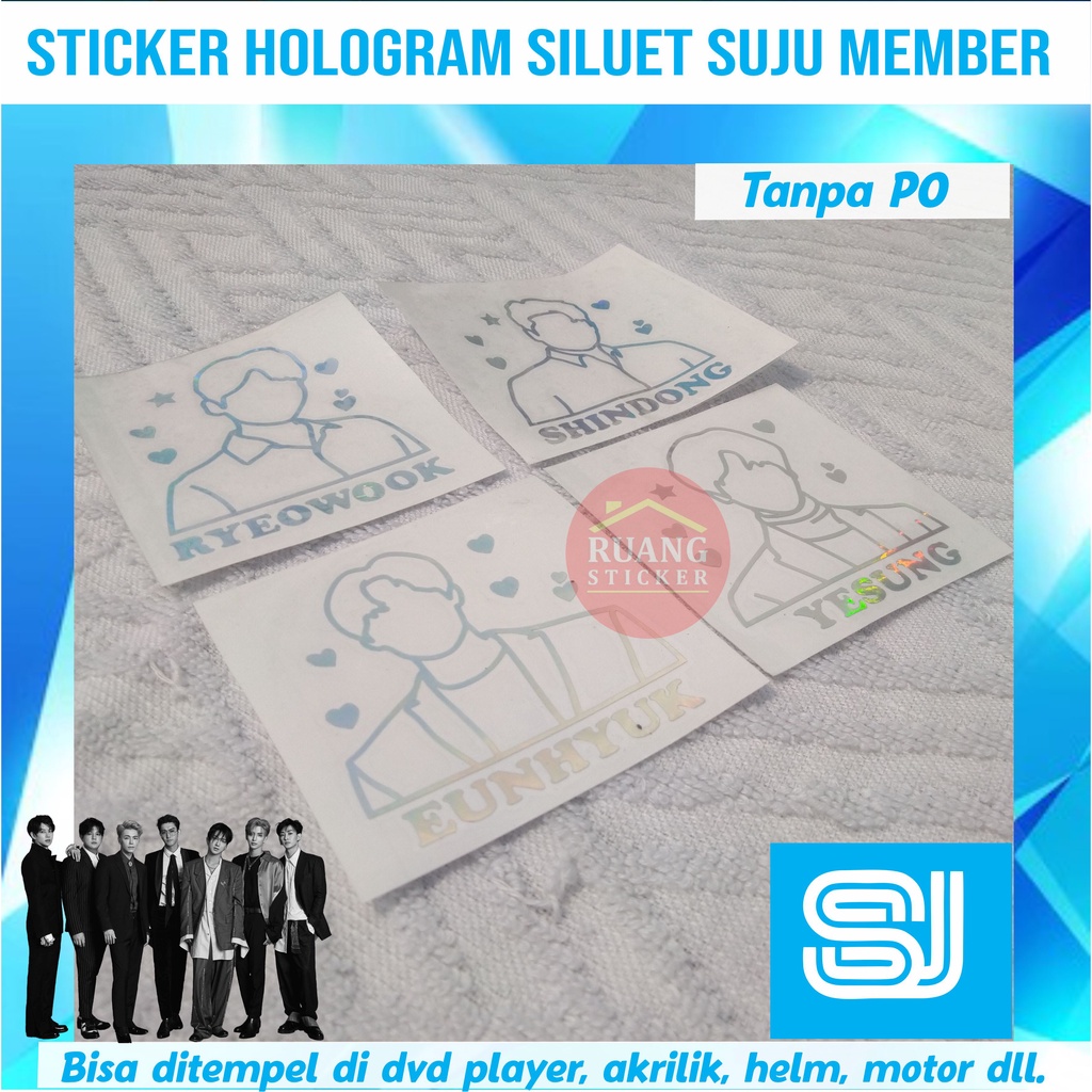 STIKER HOLOGRAM PELANGI MEMBER SUPER JUNIOR  SUJU SILUET SEHARI JADI STICKER