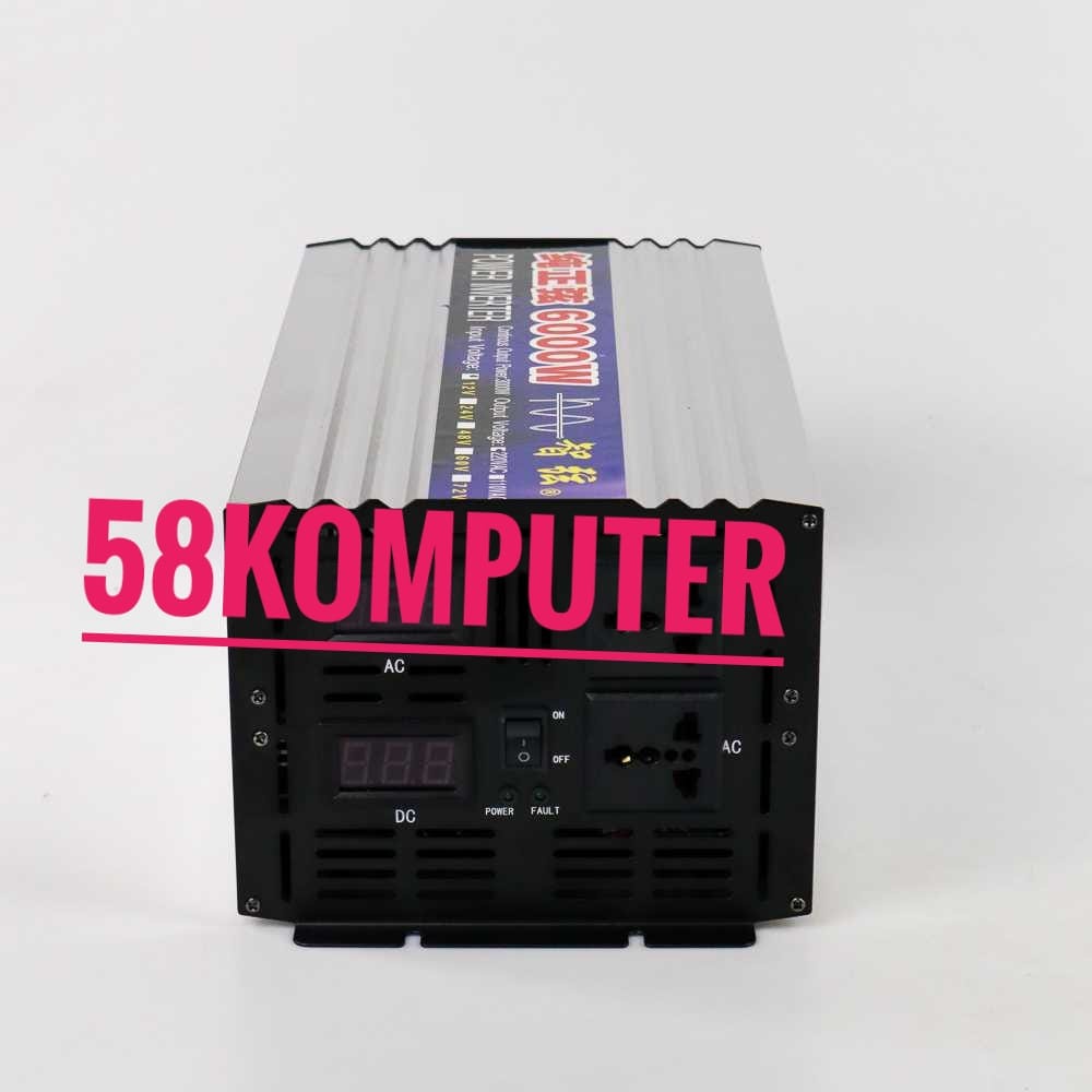 Inverter Psw DC 12V/24V to AC 220V 6000W Car Inverter Pure Sine Wave DC 12V/24V to AC 220V 6000W 2 USB Port LED Mengubah arus DC ke AC Inverter Pure Sine Wave 6000W