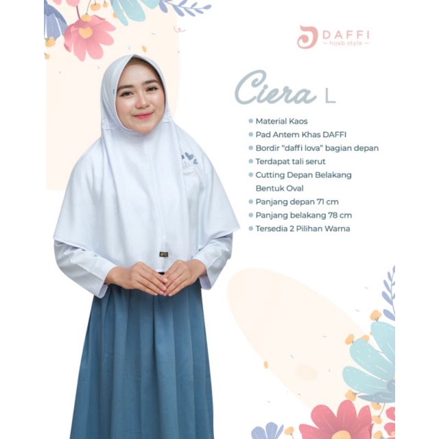 Hijab Daffi Ciera L Series hijab anak sekolah jilbab anak sekolah