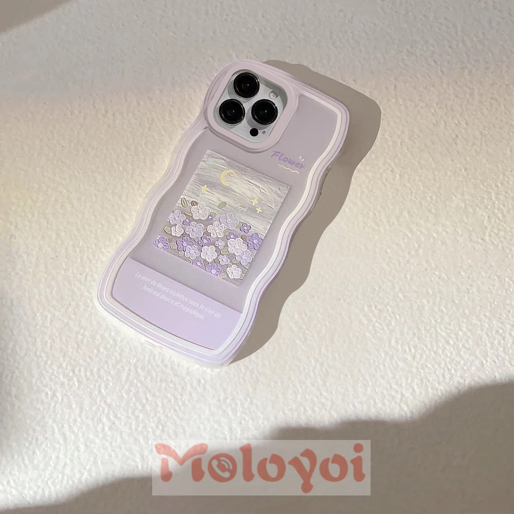 Soft Case Motif Bunga Ungu Untuk IPhone 6 6s 7 8 14 Plus XR 11 12 13 Pro MAX X XS MAX SE 2020