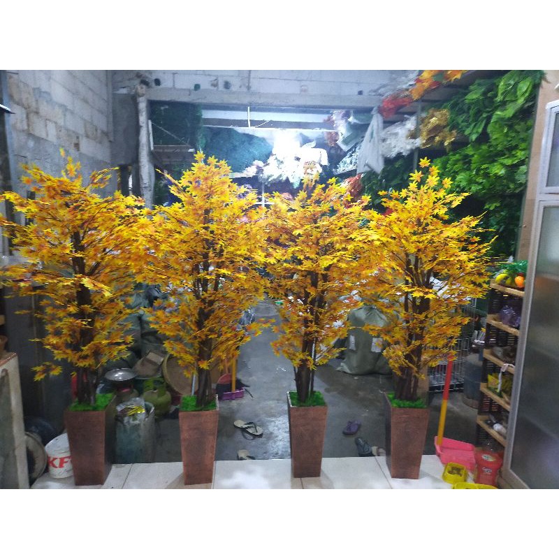 POHON MAPLE JEPANG OREN/BUNGA PLASTIK/BUNGA HIAS/TANAMAN HIAS/BUNGA ARTIFICIAL/BUNGA SUDUT