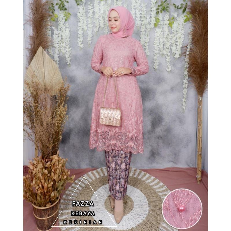 Fanstore - Set Kebaya Tunik Tulle Bordir Bigsize LD 130