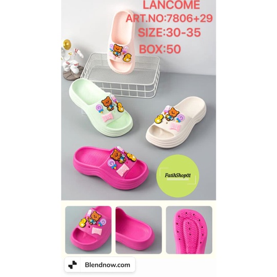 SANDAL ANAK LANCOME TERLARISS 7806+29(30-35) SANDAL ANAK FUJI JIBBITZ VIRAL EVA/sandal anak terlaris 2022/sandal bangkok