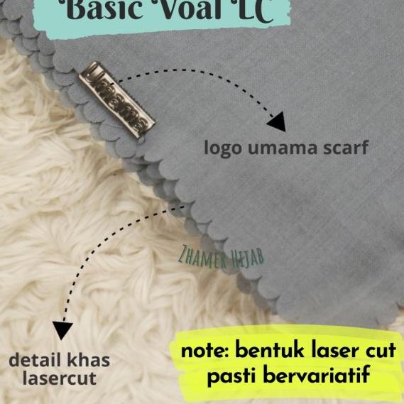 Jilbab Segiempat Polos Hijab Voal Jilbab Umama Kerudung Square Basic 1 - Biru Dongker LC