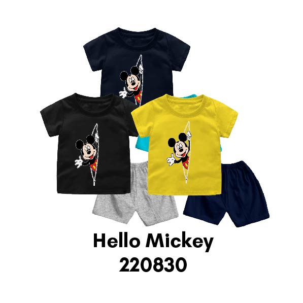 Setelan Bayi &amp; Anak Mickey Mouse Usia 6 Bulan-8 Tahun Bahan Katun Combed 30s