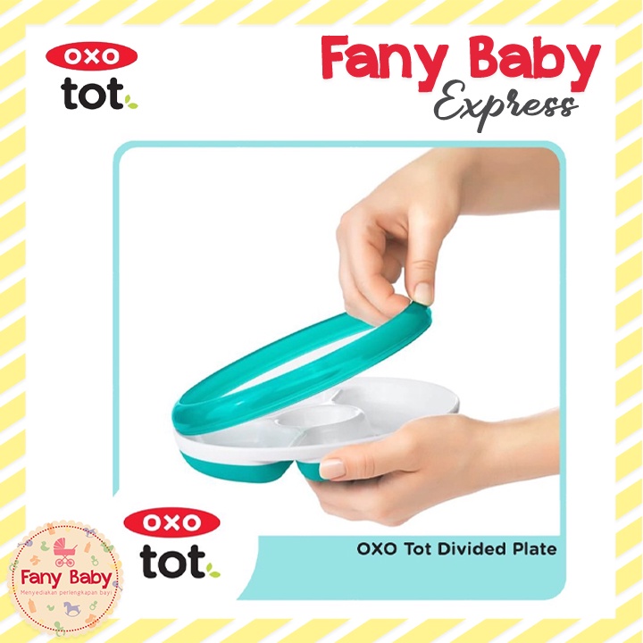 OXO TOT DIVIDED PLATE WITH REMOVABLE RING