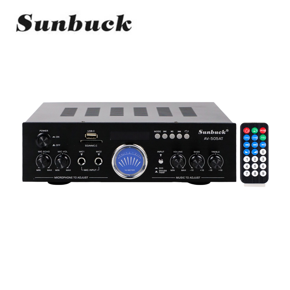 Sunbuck Audio Bluetooth Amplifier Booster HiFi Stereo 2 Channel 100W - AV-505AT - Black