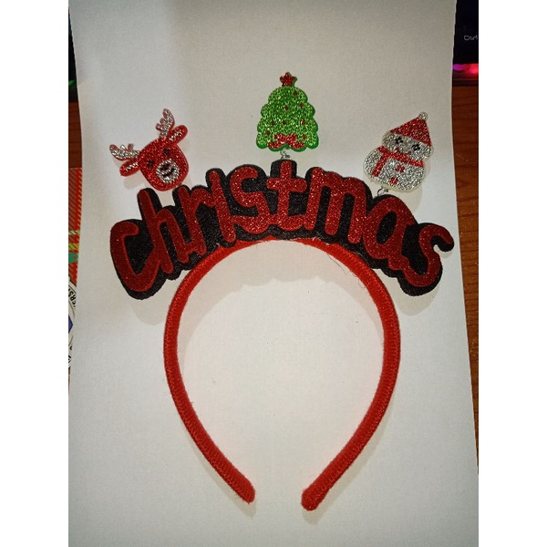 Bando Natal Motif Santa Claus / Topi Santa / Rusa