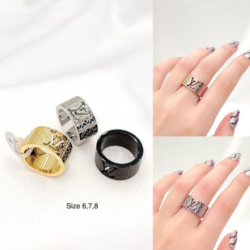 Cincin Titanium Asli Motif elv Premium  Cincin elv Stainless steel anti karat anti alergi