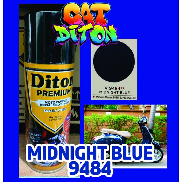 Cat Pilox Diton Premium Vespa Midnight Blue 9484 Warna Biru Tua Gelap