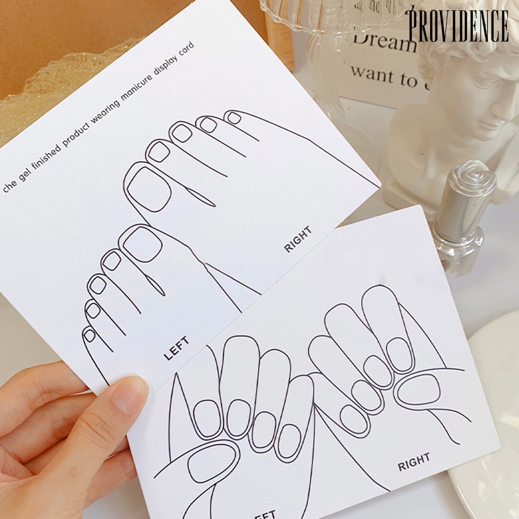 Providence 5Pcs / Set Kartu Display Kuku Palsu 2 Model Untuk Perlengkapan Nail Art Wanita