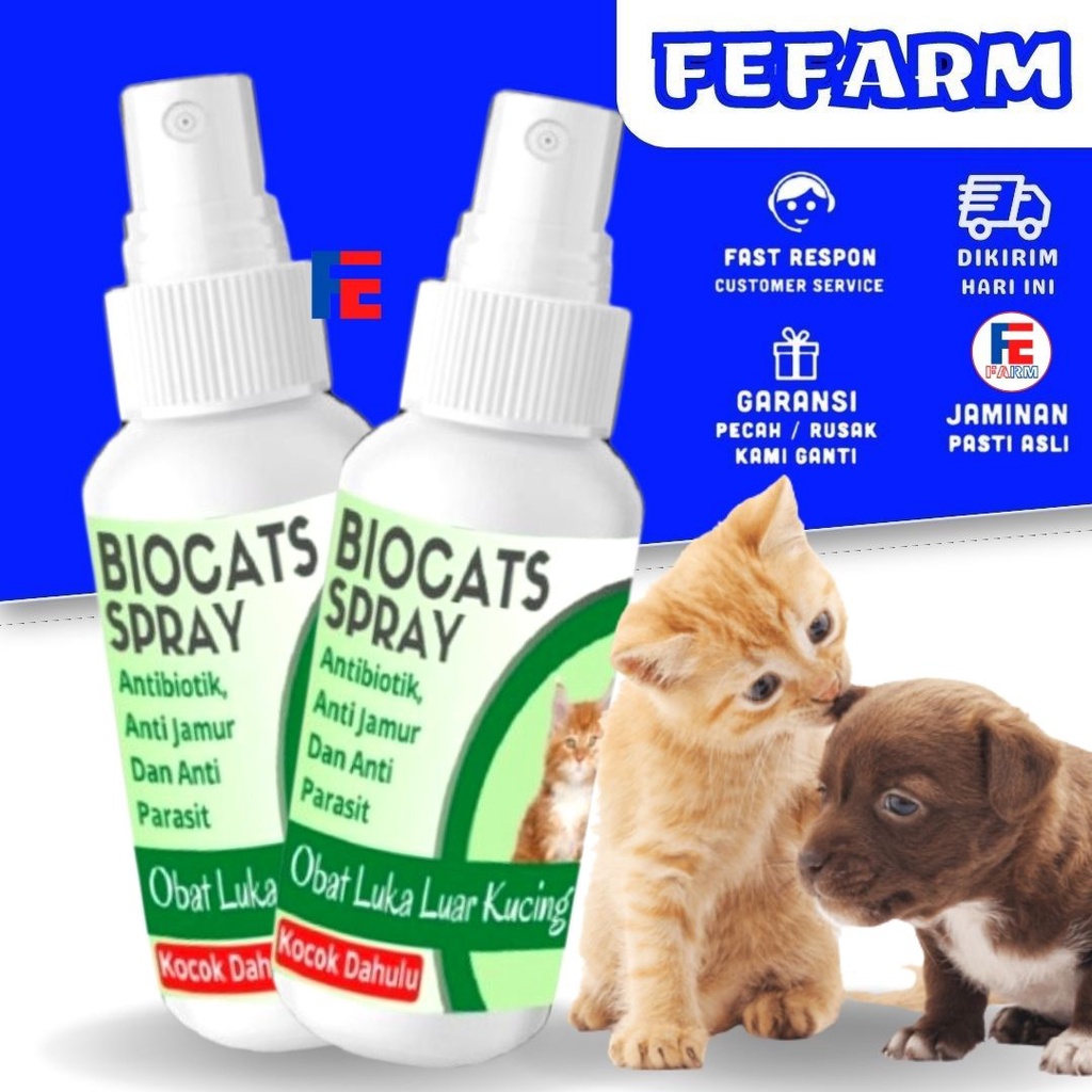 Biocats Spray Obat Luka Luar Hewan Kucing Anjing Ampuh FEFARM