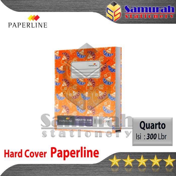 

Buku Hard Cover Paperline Quarto isi 300 lembar / Lbr Kuarto / Kwarto