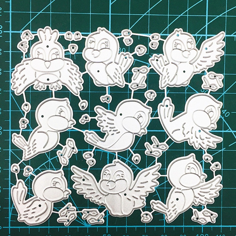 Cetakan Stensil Cutting Dies Motif Burung Kecil Bahan Metal Untuk Scrapbook / Craft DIY