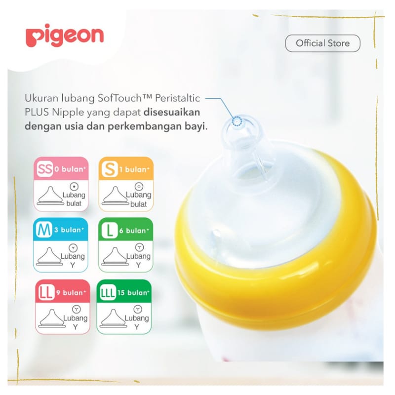 LAKUKU - PIGEON Dot Peristaltic Plus 3 Blister M &amp; L - Soft Touch Dot Bayi