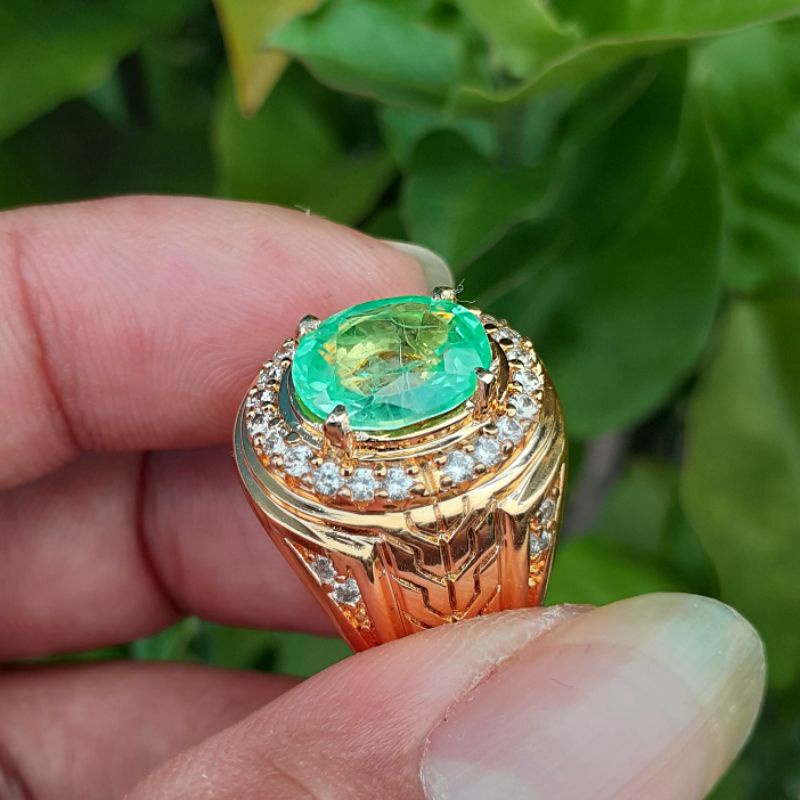CINCIN BATU ZAMRUD HIJAU SUPER MEWAH